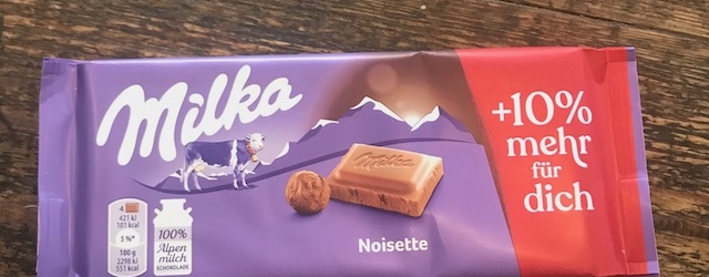 Milka Schokolade Noisette