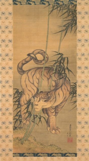 Hokusai: Tiger unter dem Bambus